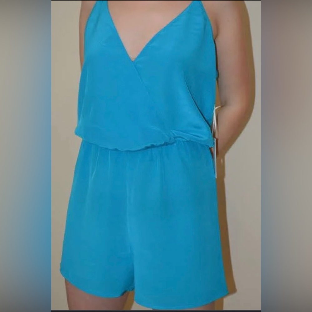 Rory Beca silk wrap tie at the waist romper size small